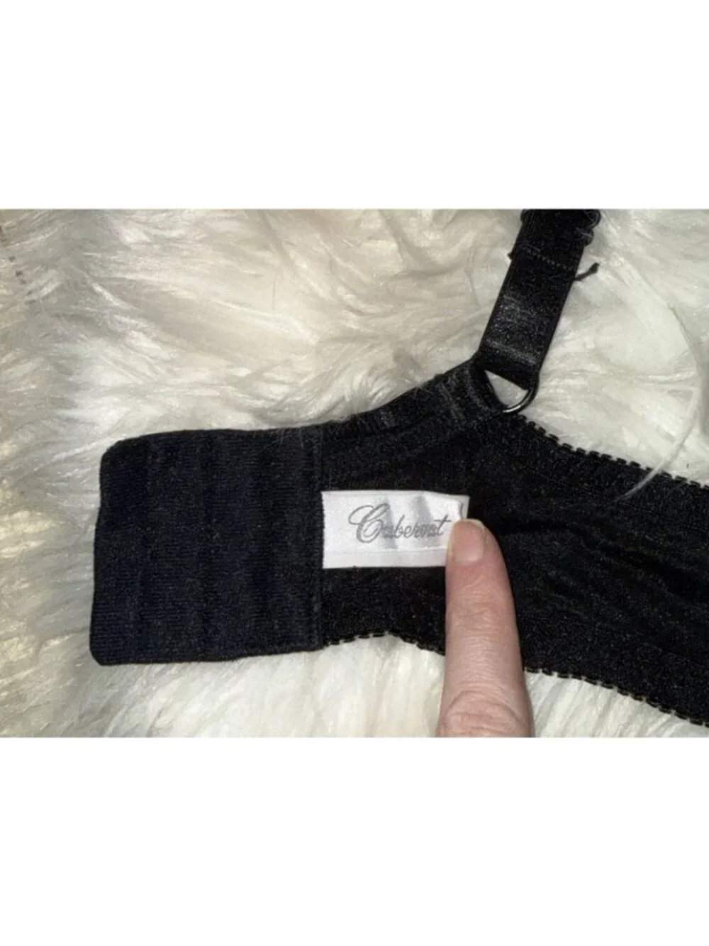 Vintage Cabernet 10610 Embroidered Unlined Underwire Bra Womens 38C Black